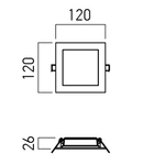 Panou cu LED-uri LVQ01WW MWH 9W 3000K