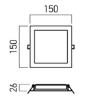 Panou cu LED-uri LVQ02WW MWH 12W 3000K