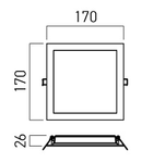 Panou cu LED-uri LVQ03WW MWH 18W 3000K