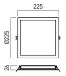 Panou cu LED-uri LVQ04WW MWH 24W 3000K