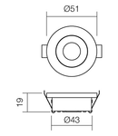 Corp incastrat 70524 MWH 1x1W 3000K