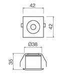 Corp incastrat 70560 WH 1x3W 3000K