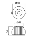 Corp incastrat 70561 WH 1x3W 3000K