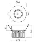 Corp incastrat 70563 WH 1x5W 3000K