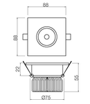 Corp incastrat 70565 WH 1x5W 3000K