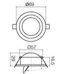 Corp incastrat 70567 WH 1x3W 3000K