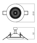 Corp incastrat 70149 PB 1x50W max.