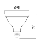 Bec cu LED-uri BX-PAR30WW 12W 3000K