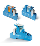 Releu de interfața modular - 2 contacte, 8 A, C (contact comutator), 12 V, Standard, C.A. (50/60Hz), AgNi + Au, Soclu cu terminale de conexiune cu șurub și mod de montare pe șina 35 mm (EN 60715), Standard pentru C.A.: LED verde + Varistor