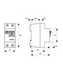 Intreruptor diferential 25A, 2 poli, 100mA, Tip A (Puls)