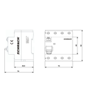 Intreruptor diferential AMPARO (10kA), 25A, 4-poli, 300mA