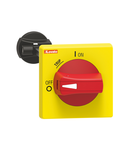 IP65 (4X) PADLOCKABLE DOOR COUPLING HANDLE FOR SM1R... RED/YELLOW COMPLETE WITH ROD LENGTH 200MM