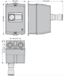 SURFACE MOUNT ENCLOSURE IP65 (4X) FOR SM1P... WIDTH 100MM