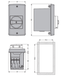 FLUSH-MOUNT ENCLOSURE IP65 (4X) FOR SM1R... WITH ROTARY ACTUATOR BLACK. WIDTH 87MM