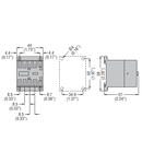 Contactor tripolar, Curent lucru (AC3) = 9A, AC bobina 50/60HZ, 24VAC, 1NC Contact auxiliar, FASTON TERMINALS