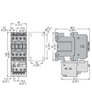 Contactor tripolar, Curent lucru (AC3) = 9A, DC bobina, 12VDC, 1NC Contact auxiliar