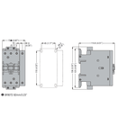 Contactor tetrapolar, 60A/1000V DC1, AC bobina, 24VAC 50/60HZ