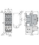 Releu contactor: AC AND DC, BF00 TYPE, AC bobina 50/60HZ, 230VAC, 4NC