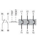 Releu termic protectie motor, eroare lipsa faza, fazare . tripolar,resetare manuala. Montaj direct pe BF95 - BF110 CONTACTORS, 90…110A