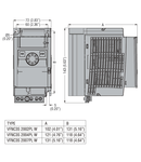 VARIABLE SPEED DRIVE, VFNC3 ULTRA-COMPACT TYPE, SINGLE-PHASE SUPPLY 200-240VAC 50/60HZ. EMC SUPPRESSOR BUILT-IN, 0.2KW