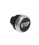 Push buton , diametru, WITH SYMBOL Ø22MM PLATINUM SERIES, FLUSH, STOP / BLACK