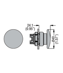 Buton ciuperca Ø22MM PLATINUM SERIES, diametru, Ø40MM. YELLOW