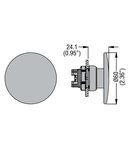 Buton ciuperca Ø22MM PLATINUM SERIES, diametru, Ø60MM. BLACK