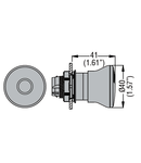 Buton ciuperca Ø22MM PLATINUM SERIES, LATCH, PULL TO RELEASE, Ø40MM. FOR NORMAL STOPPING. BLACK