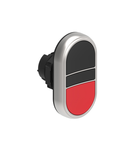 Buton dublu, diametru Ø22MM PLATINUM SERIES, 2 FLUSH PUSH BUTTONS. BOTH diametru, BLACK - RED