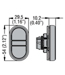 Buton dublu, diametru Ø22MM PLATINUM SERIES, 2 FLUSH PUSH BUTTONS. BOTH diametru, BLACK - RED