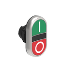 Buton dublu, diametru Ø22MM PLATINUM SERIES, 2 FLUSH PUSH BUTTONS. BOTH diametru, GREEN -Rosu/ I - 0