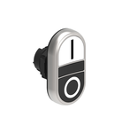 Buton dublu, diametru Ø22MM PLATINUM SERIES, 2 FLUSH PUSH BUTTONS. BOTH diametru, WHITE - BLACK / I - 0