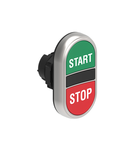 Buton dublu, diametru Ø22MM PLATINUM SERIES, 2 FLUSH PUSH BUTTONS. BOTH diametru, GREEN -Rosu/ START - STOP