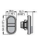 Buton dublu, diametru Ø22MM PLATINUM SERIES, 1 EXTENDED AND 1 FLUSH PUSH BUTTONS. BOTH diametru, BLACK - RED