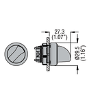 SELECTOR SWITCH ACTUATOR KNOB Ø22MM PLATINUM SERIES, 2 Pozitii, 0 - 1