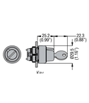 Selector cu cheie Ø22MM PLATINUM SERIES, 2 Pozitii, 0 - 1 WITH DIFFERENT KEY CODE