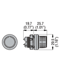 SELECTOR SWITCH ACTUATOR KNOB CAP Ø22MM PLATINUM SERIES, 2 Pozitii, 0 - 1