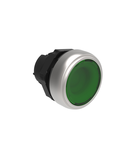 Push buton luminos Ø22MM PLATINUM SERIES, FLUSH. PUSH ON-PUSH OFF, GREEN