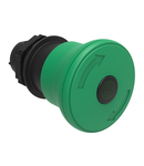 Buton ciuperca luminos Ø22MM PLATINUM SERIES, LATCH, TURN TO RELEASE, Ø40MM. FOR NORMAL STOPPING. GREEN