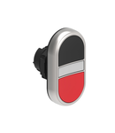 Buton dublu, diametru, WHITE INDICATOR Ø22MM PLATINUM SERIES, 2 FLUSH PUSH BUTTONS. BOTH diametru, BLACK - RED