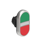 Buton dublu, diametru, WHITE INDICATOR Ø22MM PLATINUM SERIES, 2 FLUSH PUSH BUTTONS. BOTH diametru, GREEN -RED