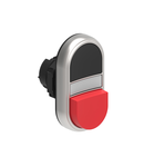 Buton dublu, diametru, WHITE INDICATOR Ø22MM PLATINUM SERIES, 1 EXTENDED AND 1 FLUSH PUSH BUTTONS. BOTH diametru, BLACK - RED