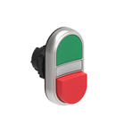 Buton dublu, diametru, WHITE INDICATOR Ø22MM PLATINUM SERIES, 1 EXTENDED AND 1 FLUSH PUSH BUTTONS. BOTH diametru, GREEN -RED