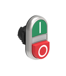 Buton dublu, diametru, WHITE INDICATOR Ø22MM PLATINUM SERIES, 1 EXTENDED AND 1 FLUSH PUSH BUTTONS. BOTH diametru, GREEN -Rosu/ I - 0