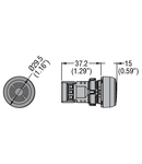 CONTINUOUS OR PULSE-TONE MONOBLOCK BUZZER Ø22MM PLATINUM SERIES, 9-15VAC/DC, IP40 - 90DB