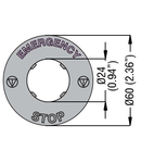 PLASTIC DISK FOR MUSHROOM HEAD PUSHBUTTONS, EMERGENCY/STOP Ø60MM / 2.4IN