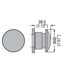 Cap buton ciuperca , Ø22MM 8LM METAL SERIES, diametru, Ø40MM. BLACK