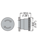 Cap buton ciuperca , Ø22MM 8LM METAL SERIES, LATCH, TURN TO RELEASE, Ø40MM. FOR NORMAL STOPPING. BLACK