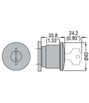 Cap buton ciuperca , Ø22MM 8LM METAL SERIES, LATCH, TURN KEY TO RELEASE, Ø40MM. FOR NORMAL STOPPING. BLACK. DIFFERENT KEY CODE