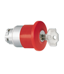 Cap buton ciuperca , Ø22MM 8LM METAL SERIES, LATCH, TURN KEY TO RELEASE, Ø40MM. FOR NORMAL STOPPING. RED